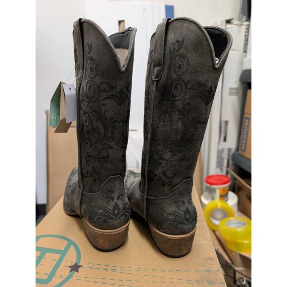 Roper Womens Vintage Black Faux Leather Western Boots Size 6.5 - Picture 3 of 12